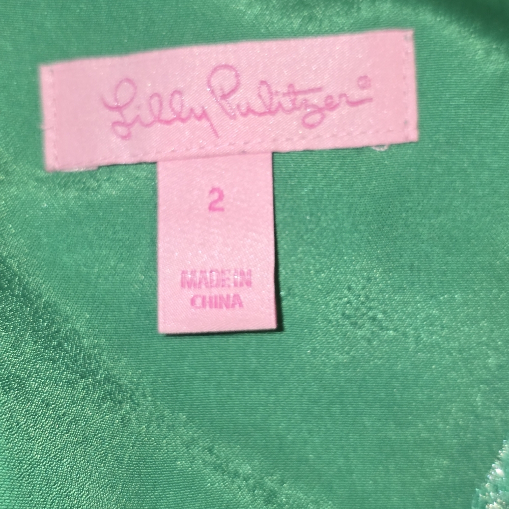 Lilly Pulitzer Camillia Green And Silver Lace Dress View 4